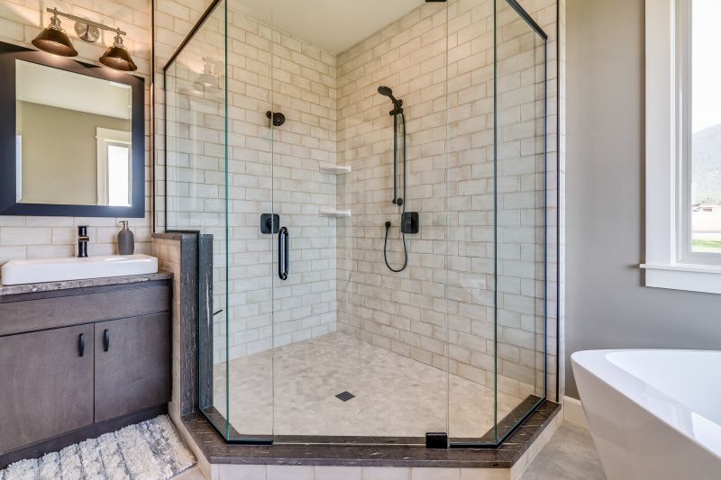 Open-Concept Shower with Frameless Glass