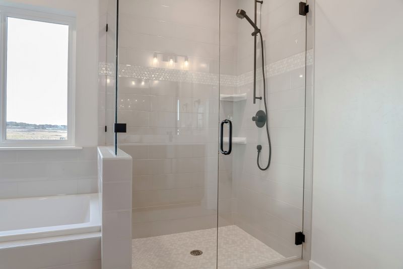 Sleek Shower Design with Black Hardware