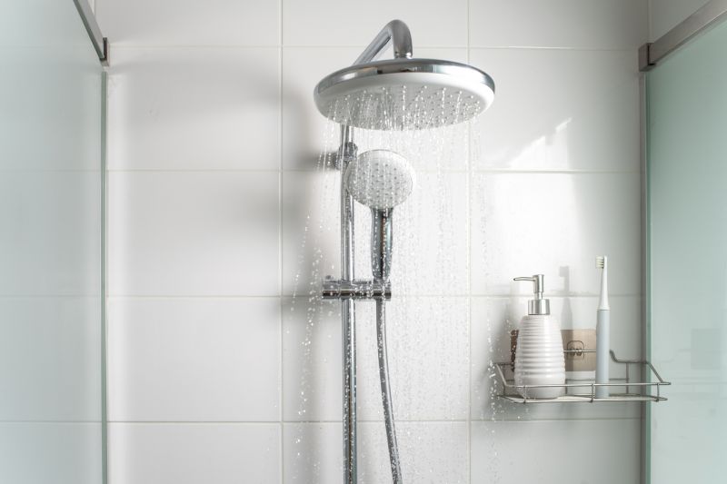 Shower with Space-Saving Fixtures